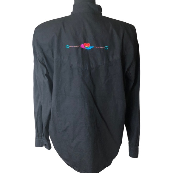 VTG Side Saddle Embroidered Western Button-down Shirt Copyright 1992 Sz M - Picture 2 of 13